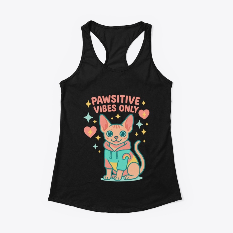 Pawsitive Vibes Only hairless Cat Tee