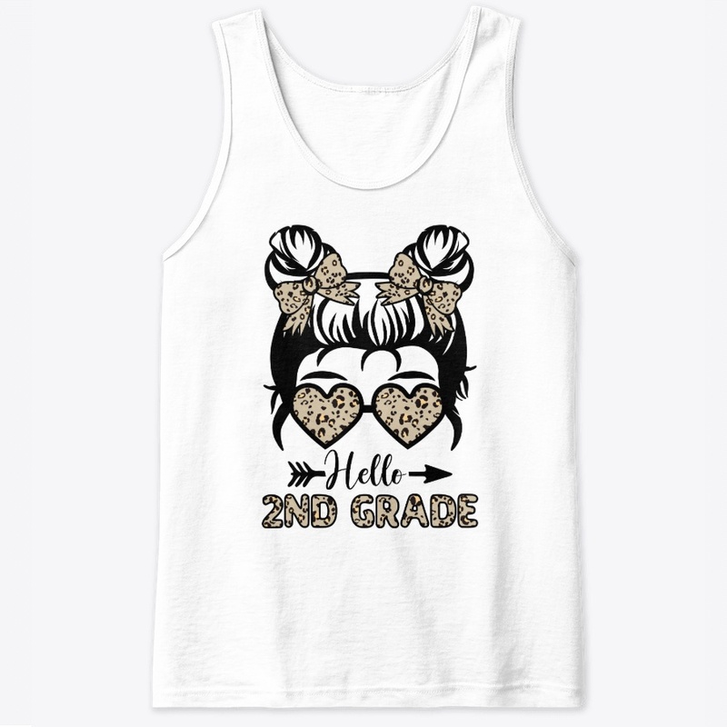 Hello 2nd Grade Messy Bun - Leopard