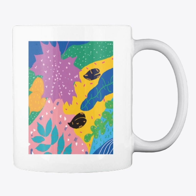 Abstract plant mug