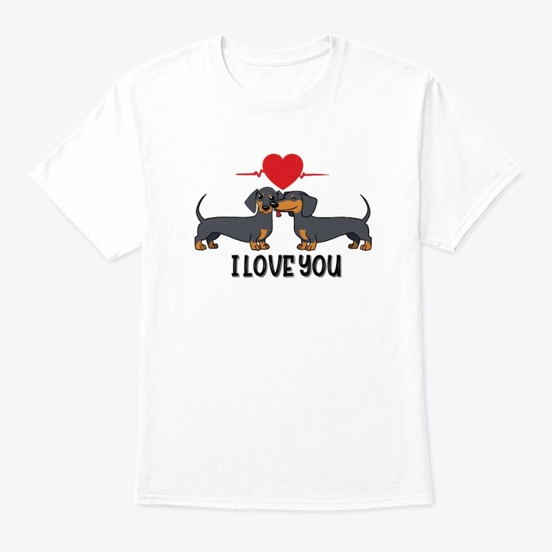 I Love You Cute Dachshund Couple