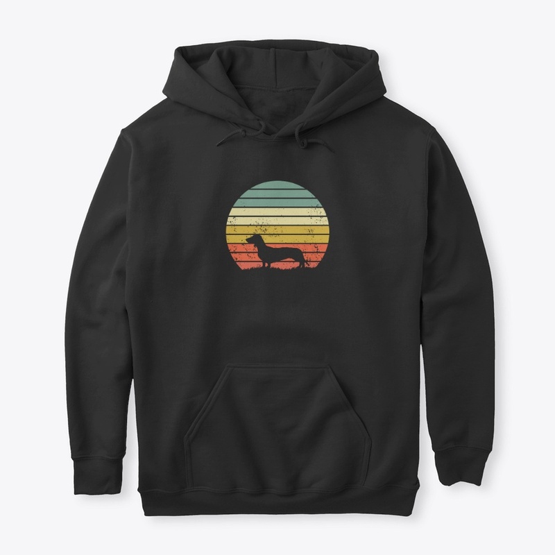 Retro Dachshund Dog Puppy Lover Sunset