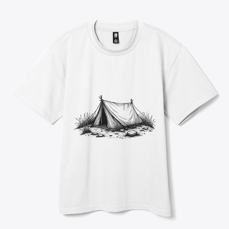 Vintage Camping Tent Drawing