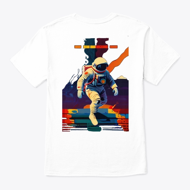 Astronaut in the sky with alien backgrou