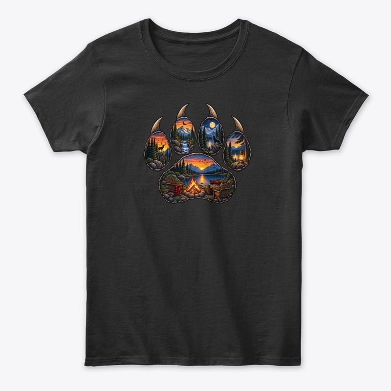 Wild Adventure Bear Paw T-Shirt Design