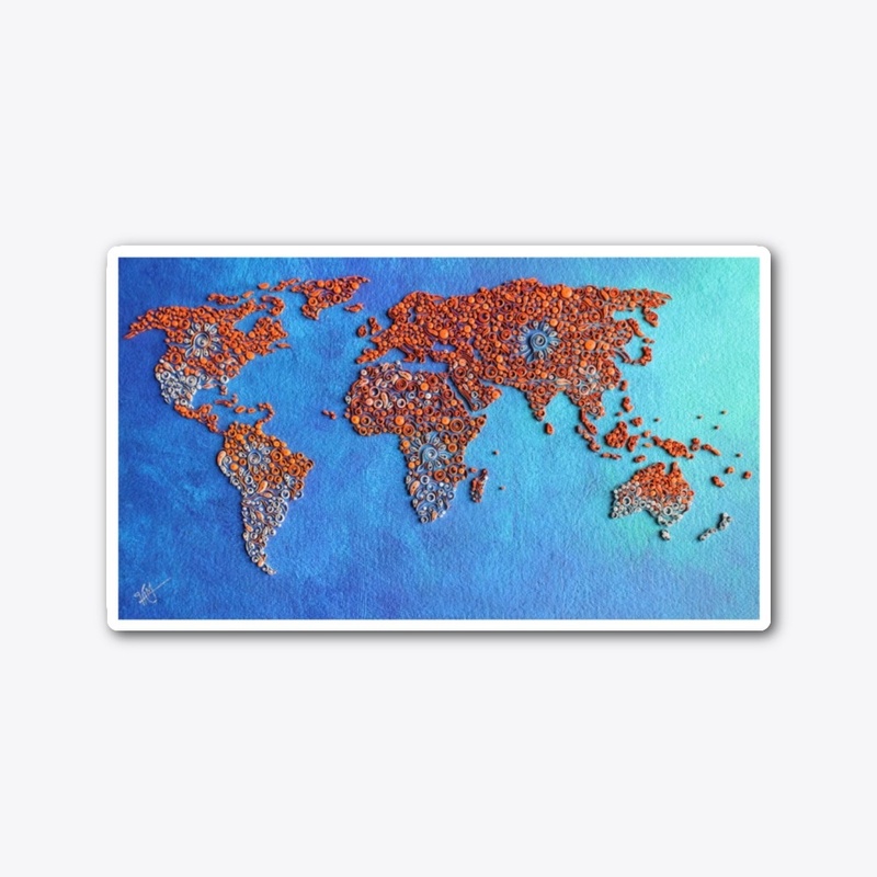 World  Map in Paper quilling design