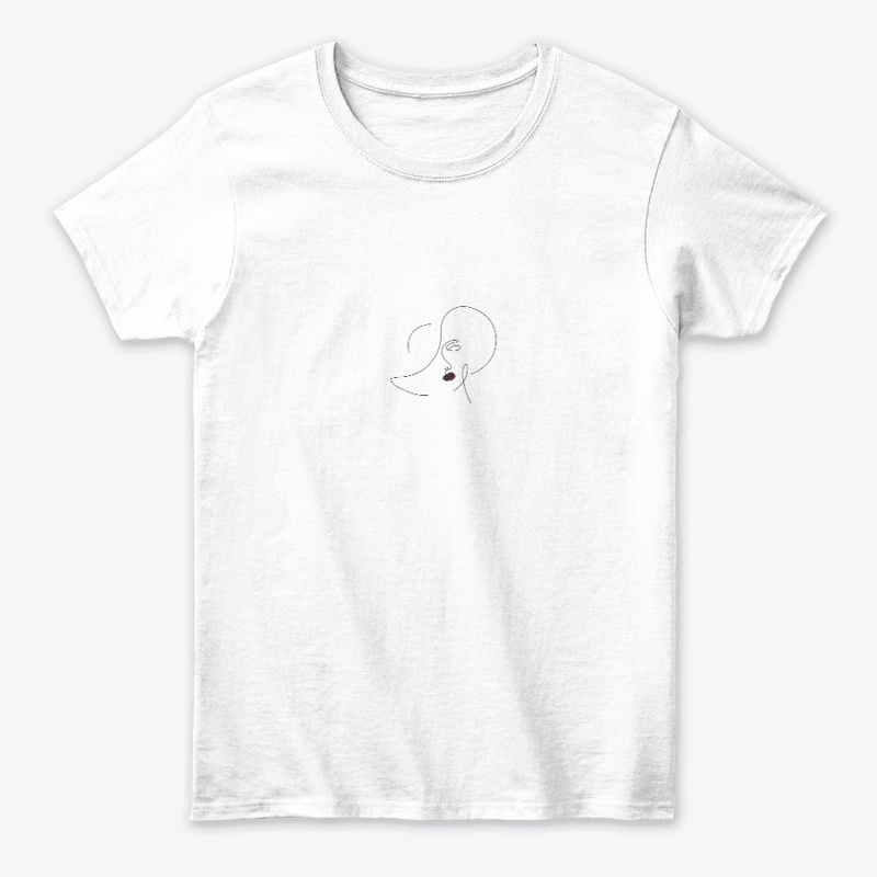 Abstract Woman Face Line Art T-Shirt