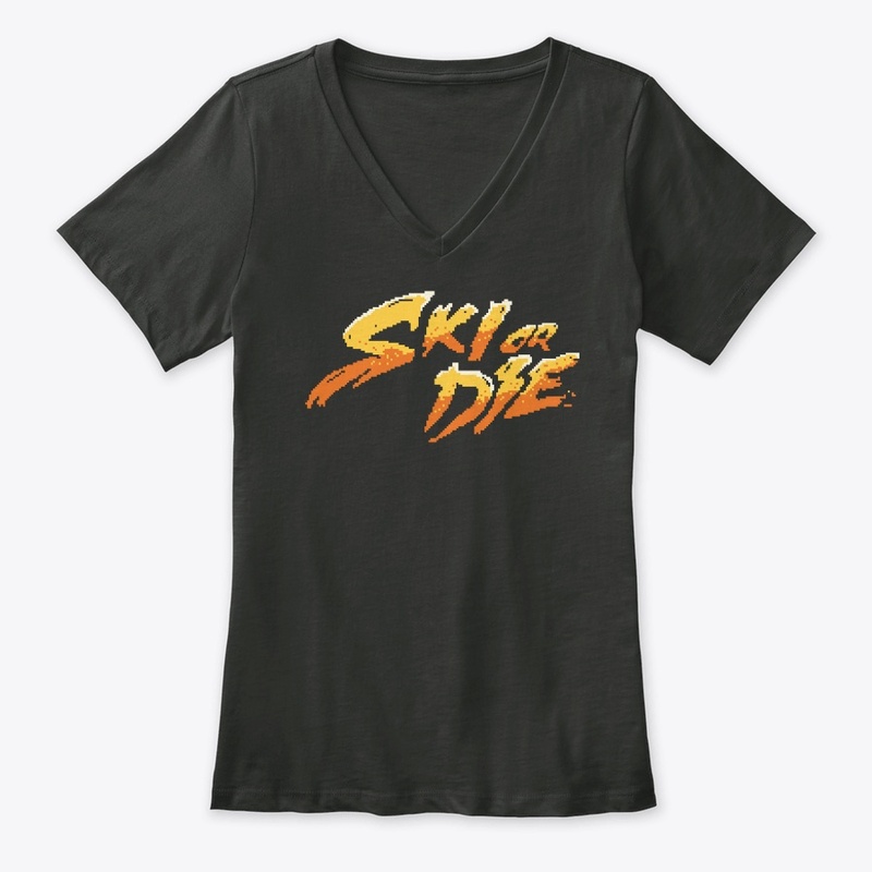 Sun Fire Ski or die Pixel art Logo