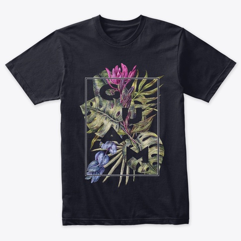 Guam   Tropical Vintage Navy Camiseta Front