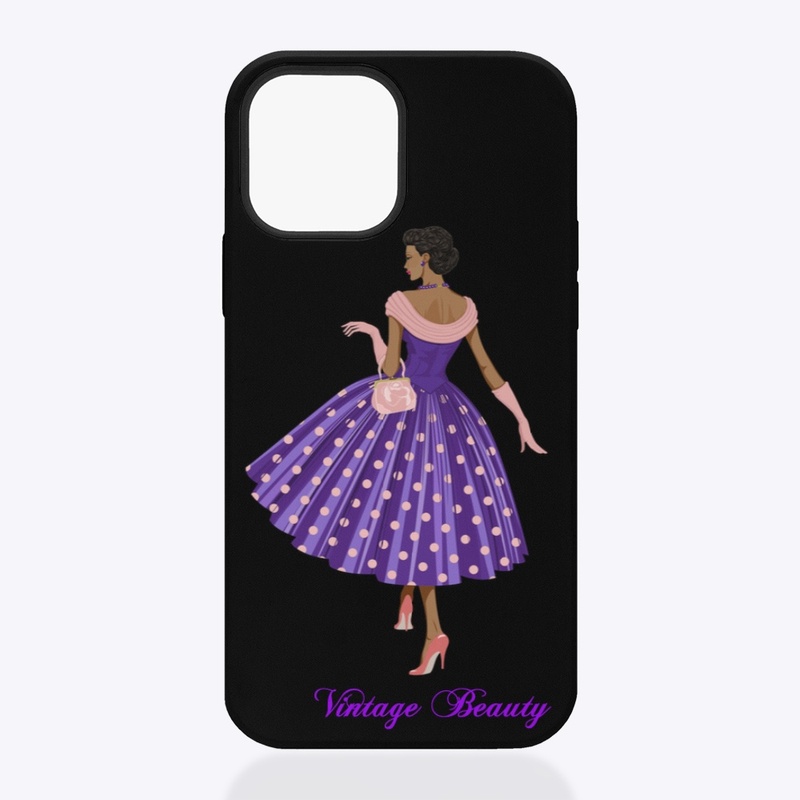 Vintage Beauty Purple Lady iPhone Case