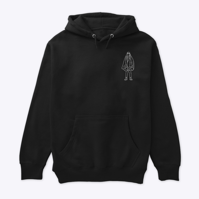 Small Icon Ghostie White on Black