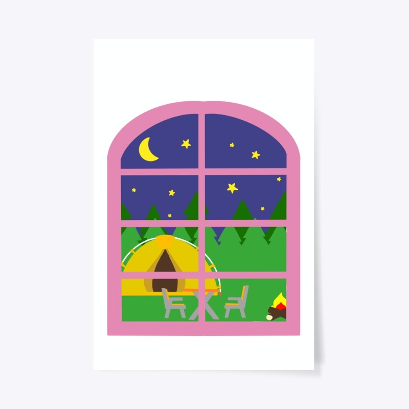 Camping View Window Poster