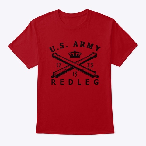 Army Redleg Deep Red Maglietta Front