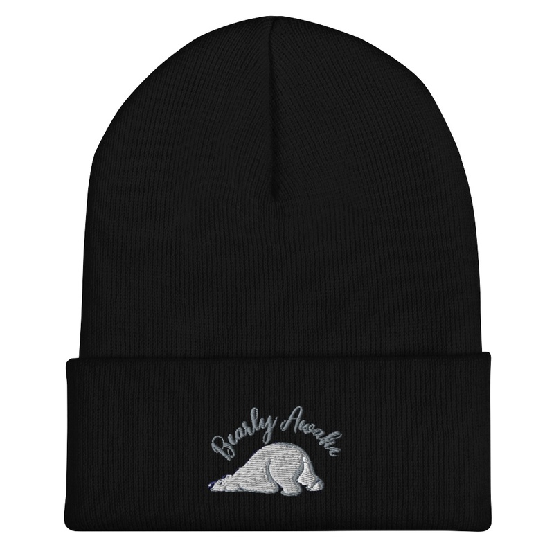 Bearly Awake Embroider Knit Beanie