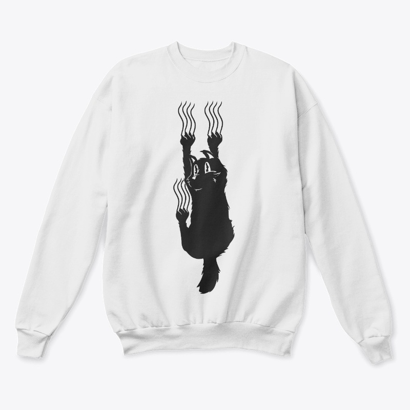 Funny Scratching Cat Silhouette