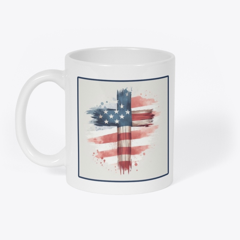 Flag Cross July 4th Tee