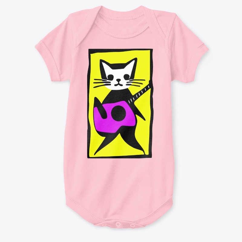 Cat Rocks Pink Guitar