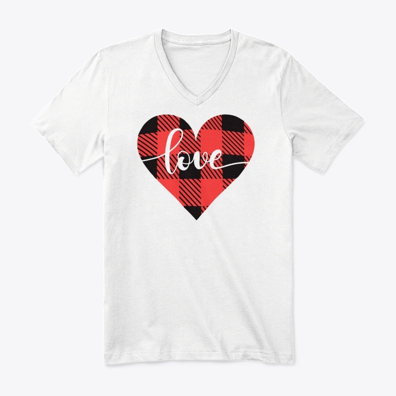 Valentine's Day Buffalo Plaid Heart Tee
