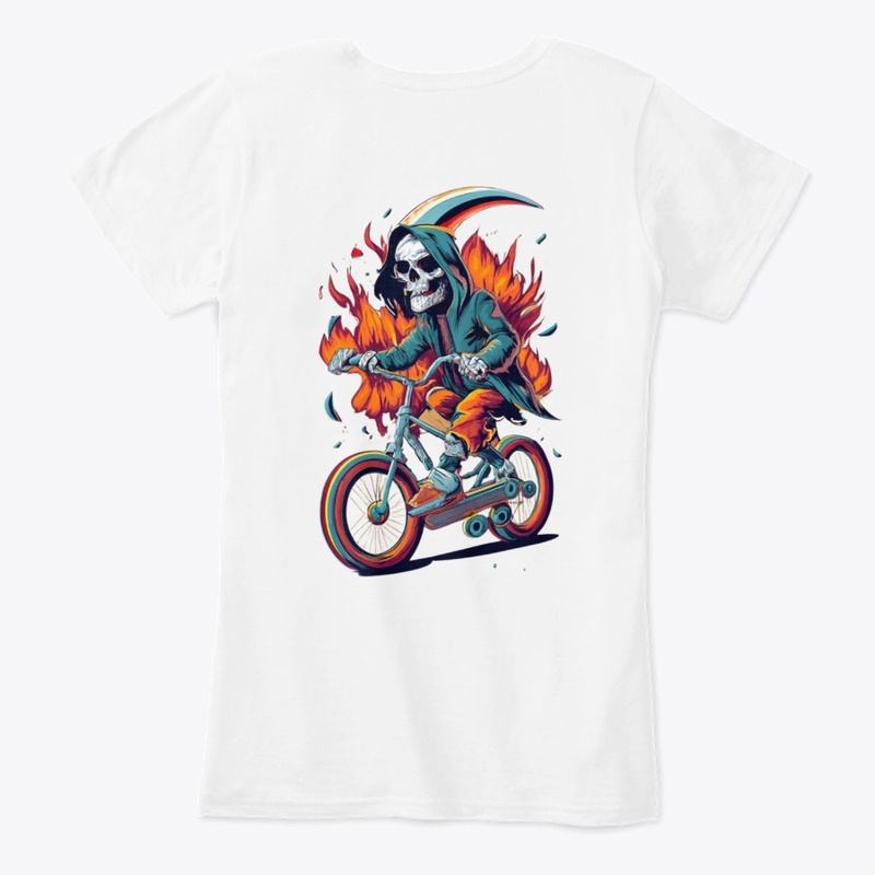 Grim Reaper On Flaming Motorcycle Bike