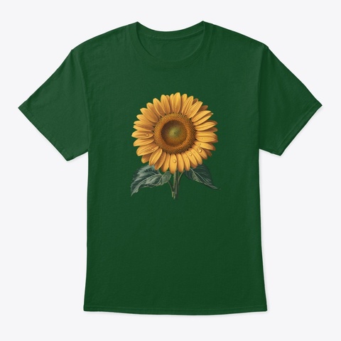 Yellow Sunflower  Deep Forest T-Shirt Front