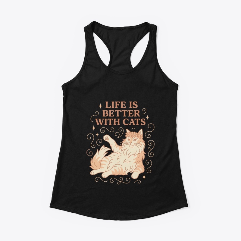 Life Is Better With Cats Floral Frame