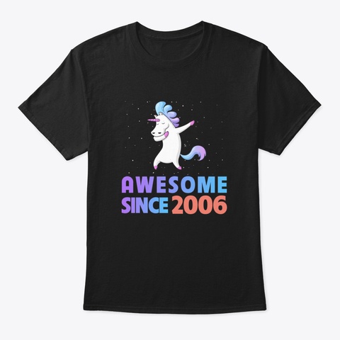 Unicorn Dabbing Awesome Since 2009   9 Th Black T-Shirt Front
