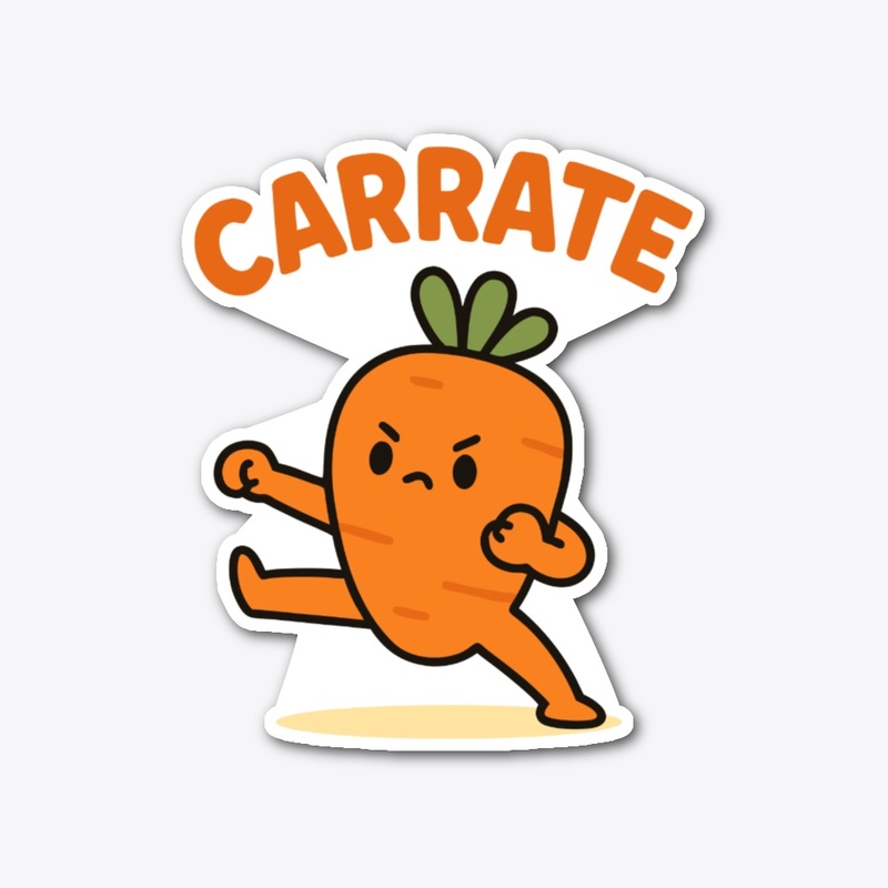 Cute Cartoon Carrot Karate Character