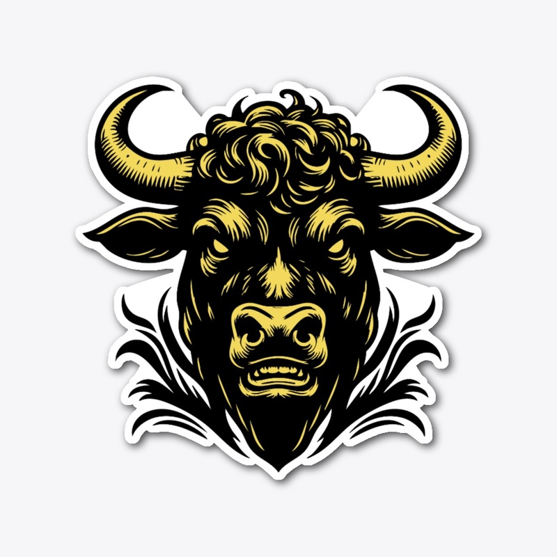 Angry Cow Head Design