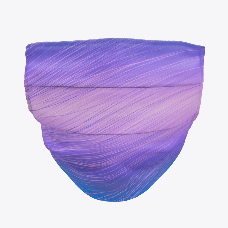 Blue and purple waves mask