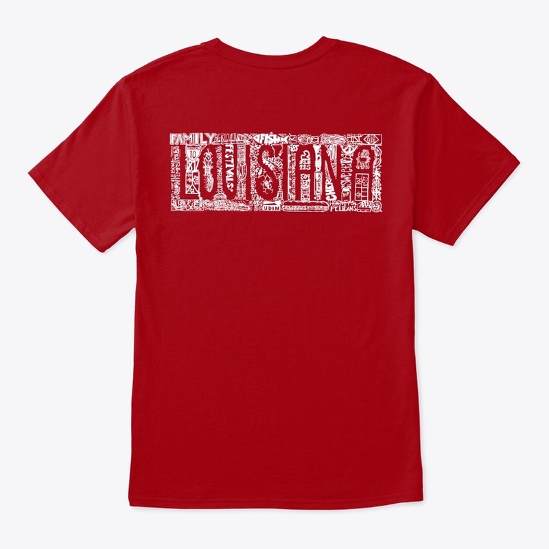 Louisiana Print Tee - white text