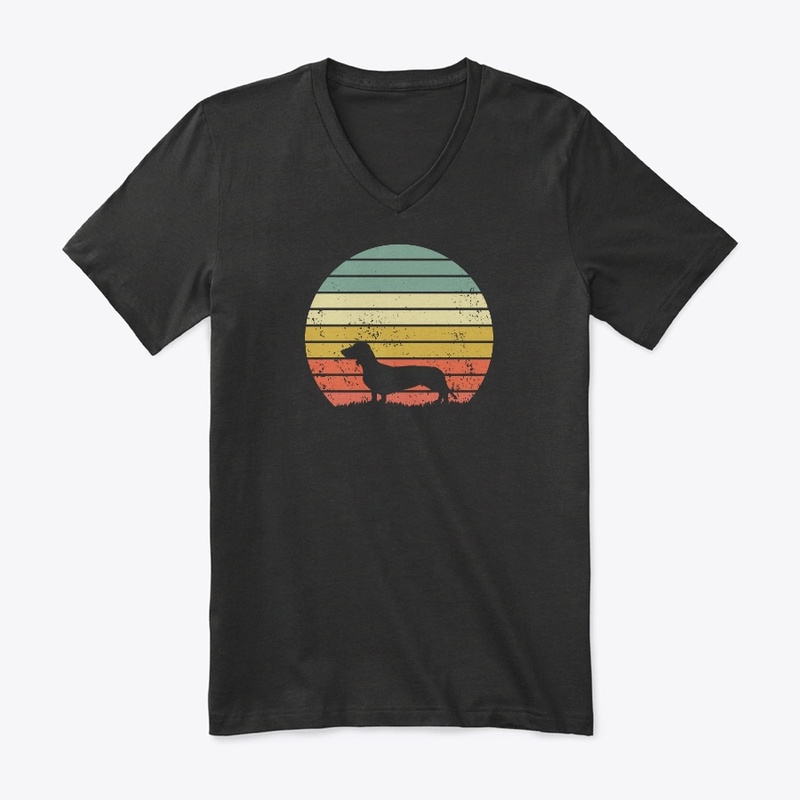 Retro Dachshund Dog Puppy Lover Sunset