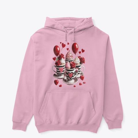 Valentine's Day With Delicious Food Light Pink Camiseta Front