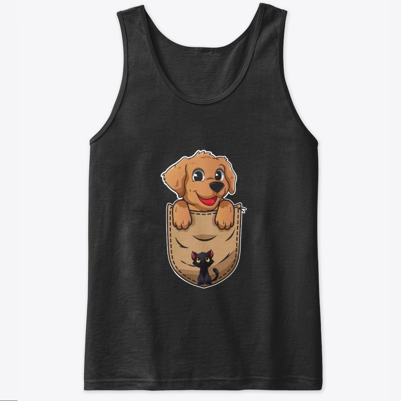 Funny dog t-shirt inside pocket