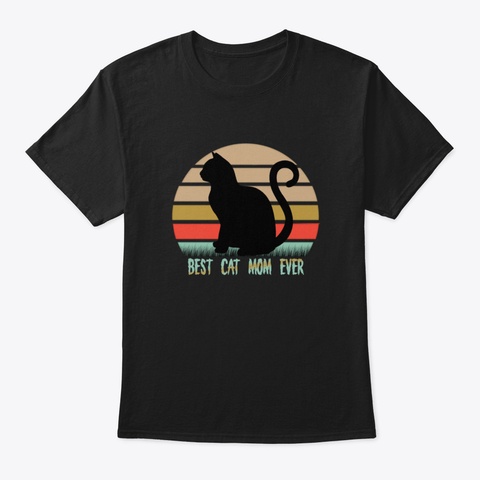 Best Cat Mom Ever Xzuia Black T-Shirt Front