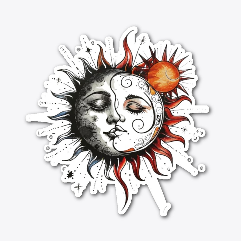 Sun and Moon Gods Kissing 
