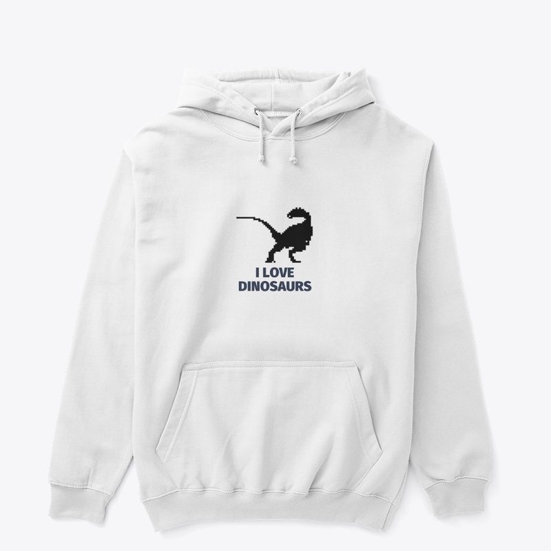 Pixel Art Dinosaur 6 White