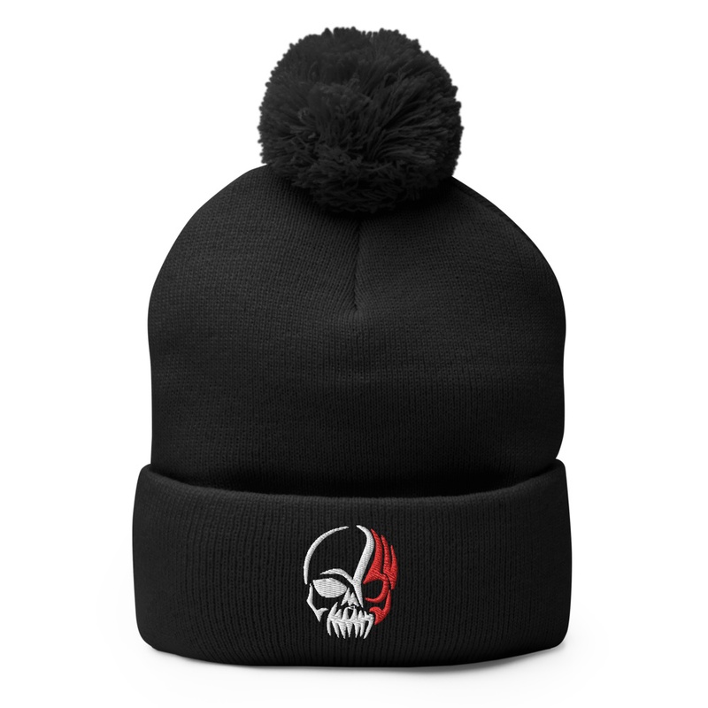 Skull Halloween Pom Pom Beanie