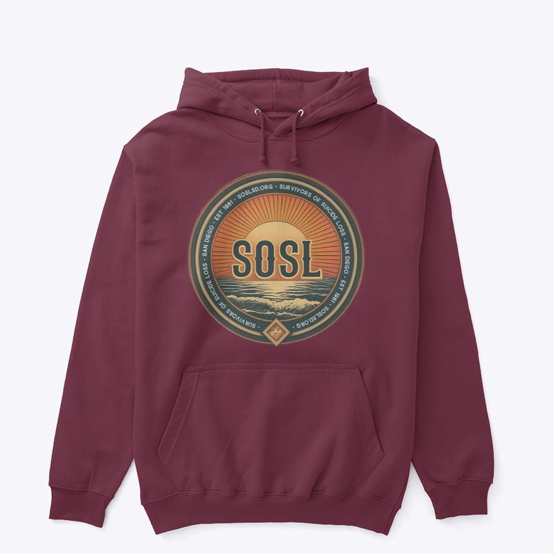 Retro sunset SOSL pullover hoodie