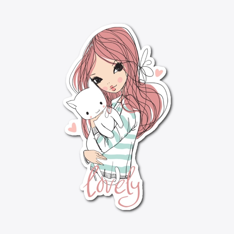 Girl with a cute cat 