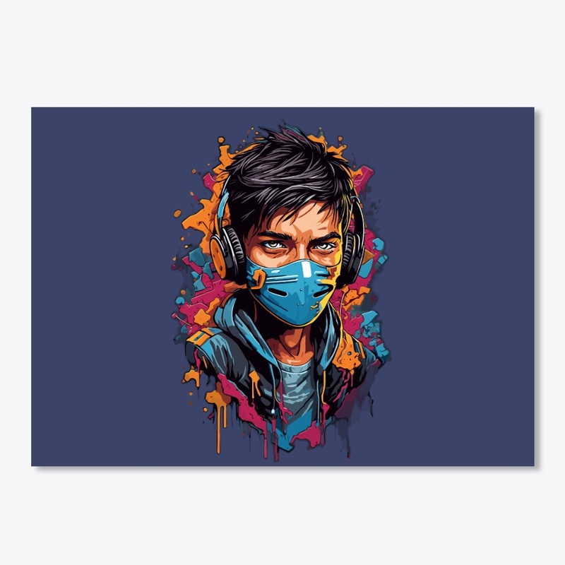boy wearing a mask Design