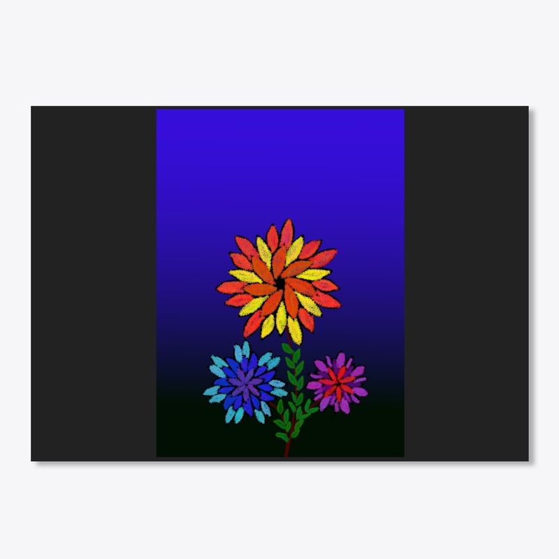 Multi colored flower in a night backdrop