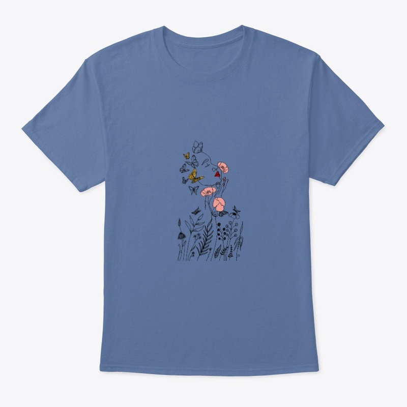 Woman face and flowers