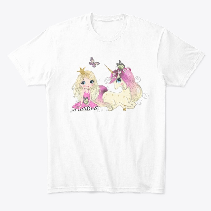 Cute Girl with Unicorn Tshirt
