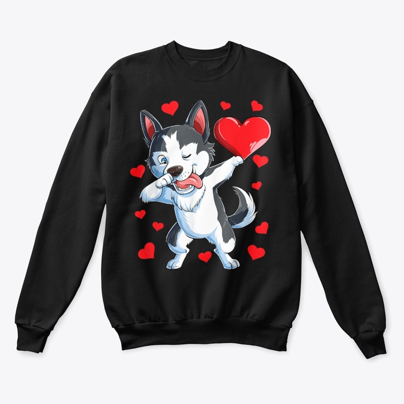 Dabbing Siberian Husky Valentines Day