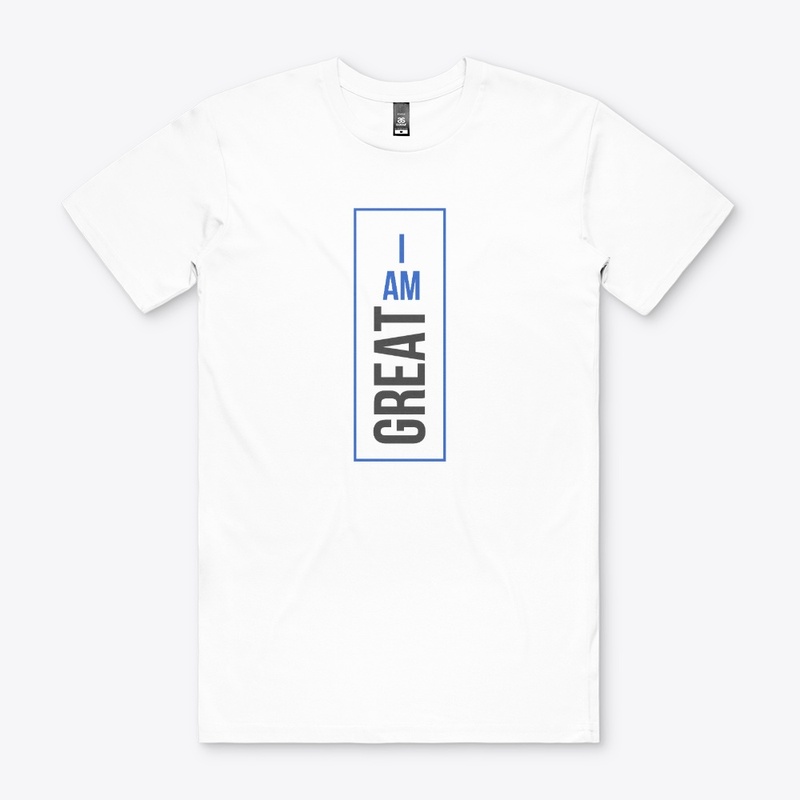 I am Great(Blue) White apparel