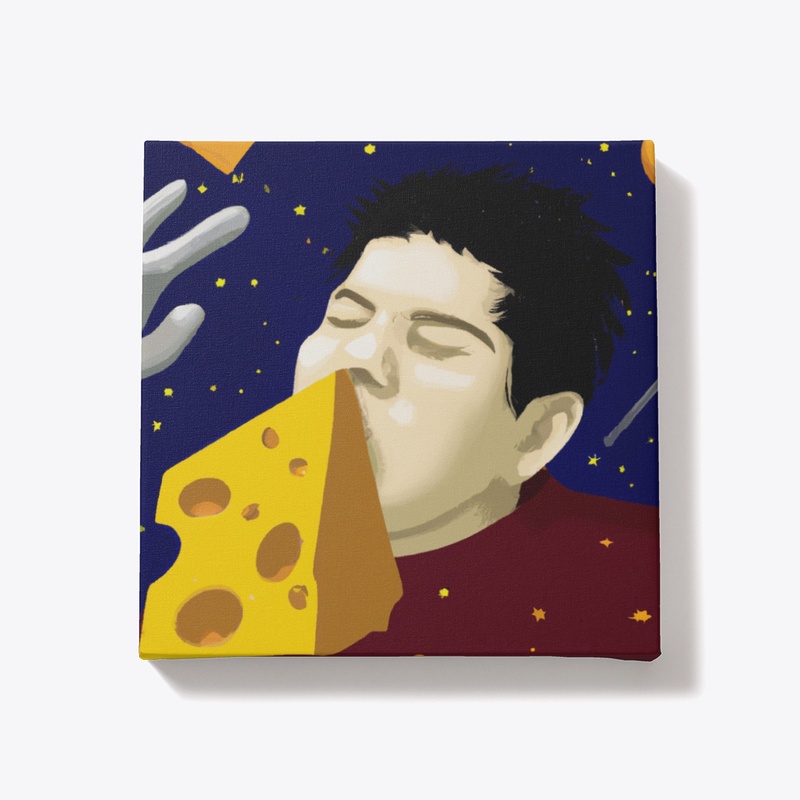 Space cheese wrapped canvas