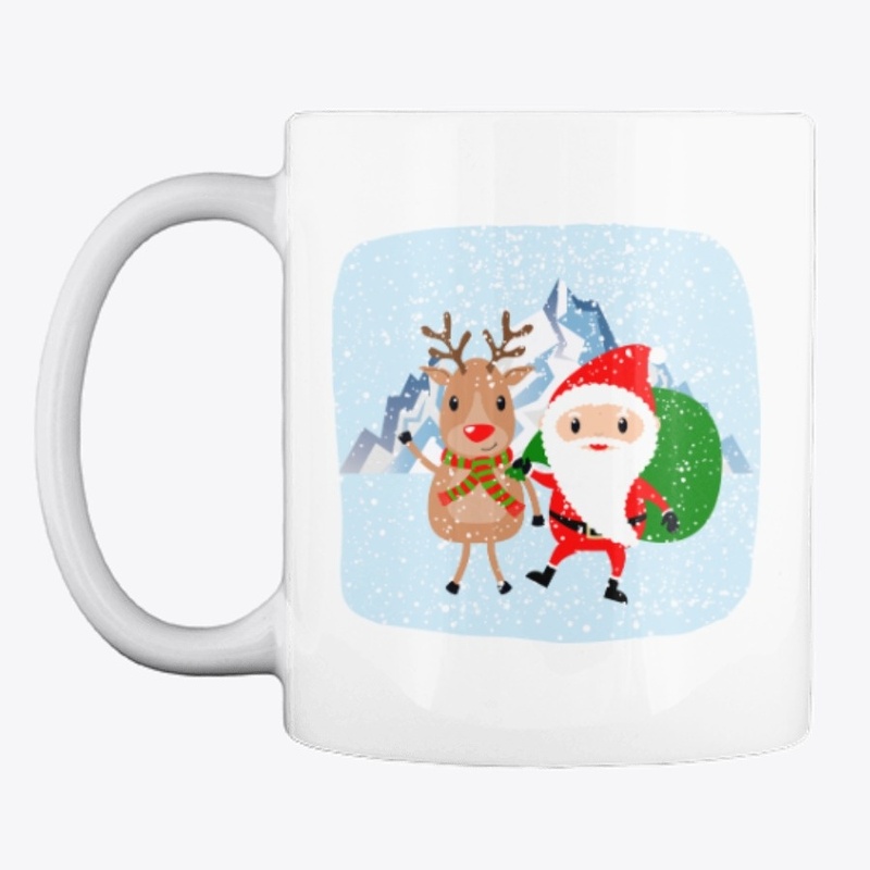 Santa and Rudolph - Christmas Mug