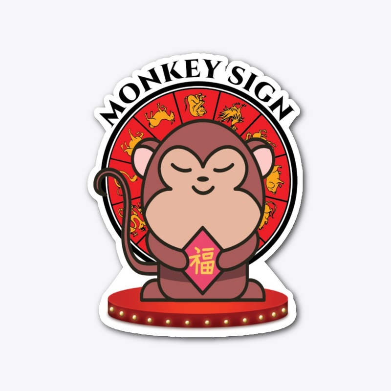 Monkey Chinese Zodiac Sign White T-Shirt