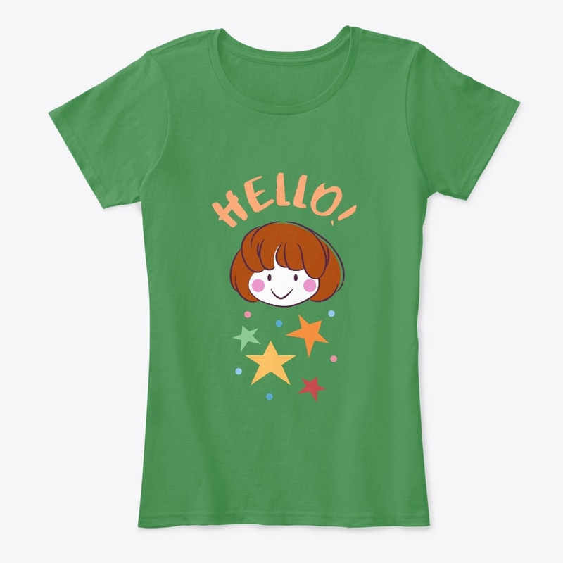 smiling girl says hello
