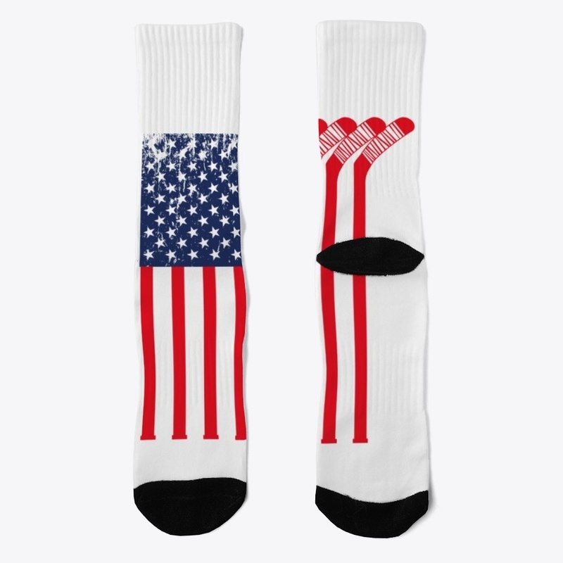 Hockey Stick American Flag USA Gifts