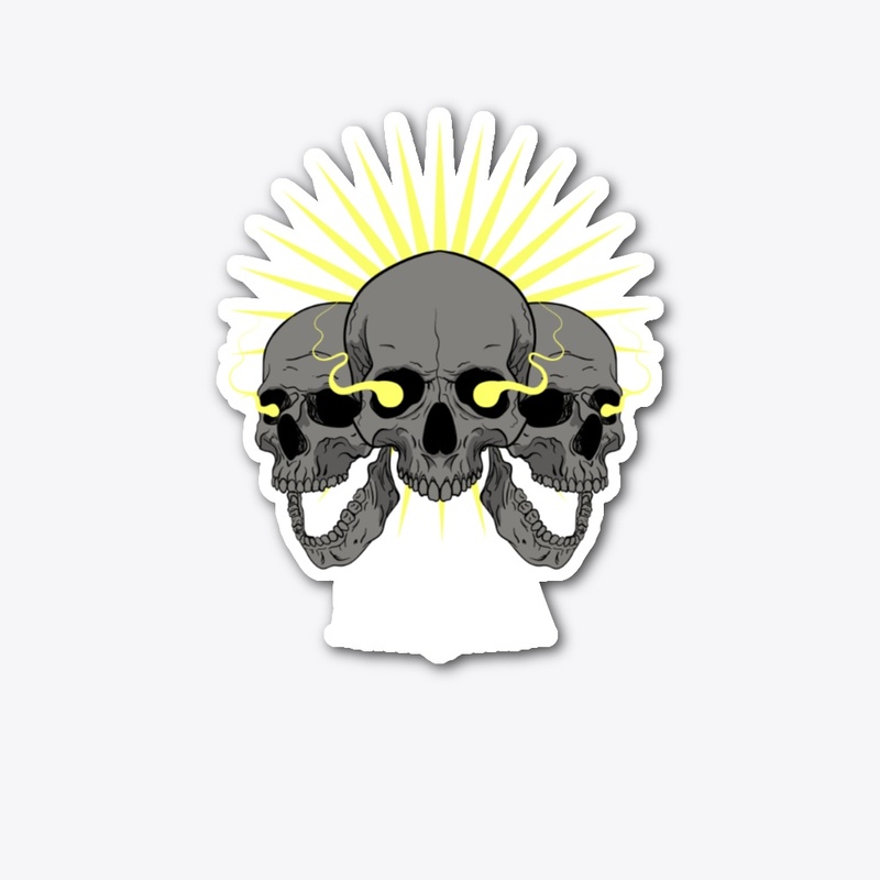 cluster of three skulls, creating skull